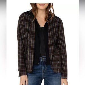 Liverpool Los Angeles Plaid Boyfriend Blazer (without hood) Women’s XL